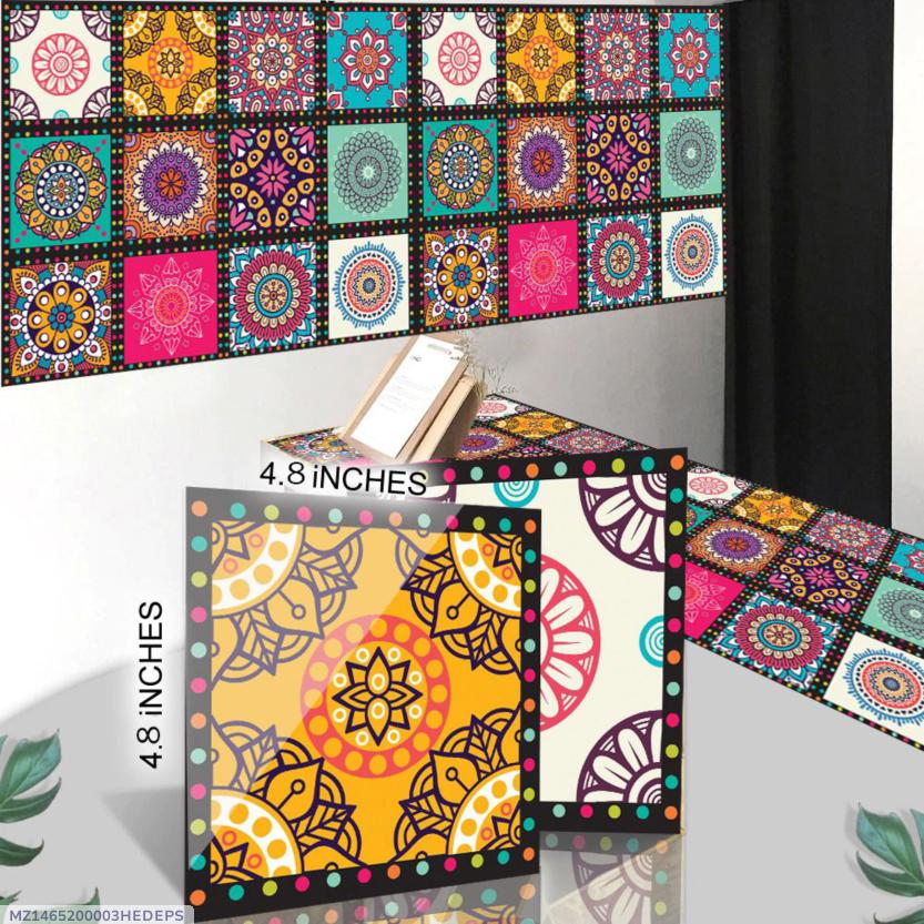 Multicolour Mandala Wall Stickers - 120 Pcs Abstract Decor for any Space